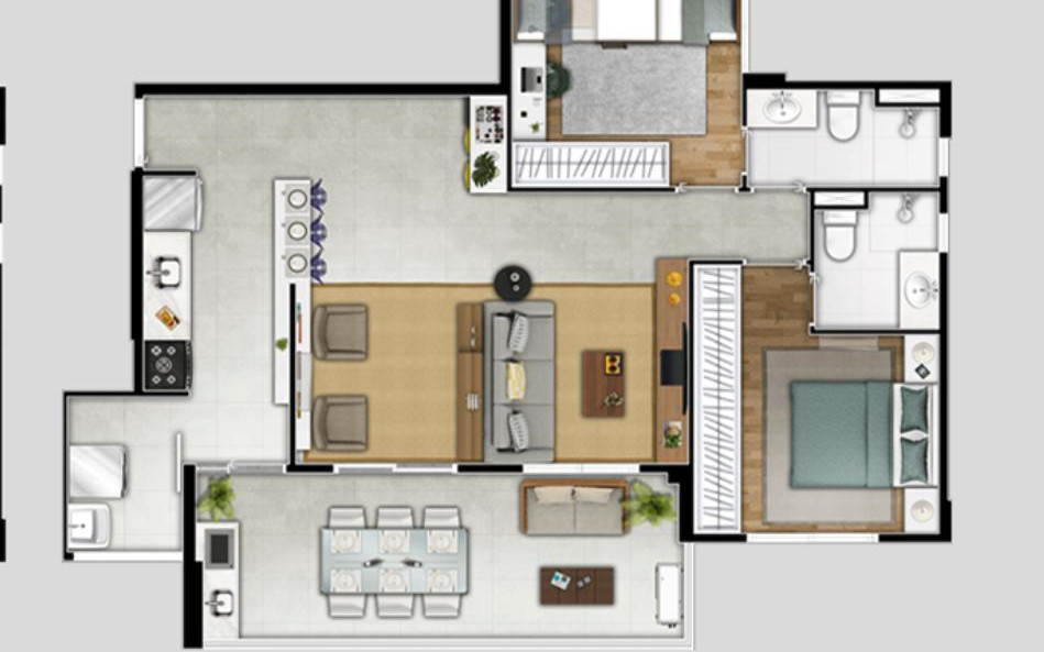 Contemporâneo Apto AP4283RETF